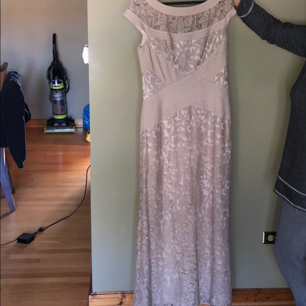 Tan floor length gown